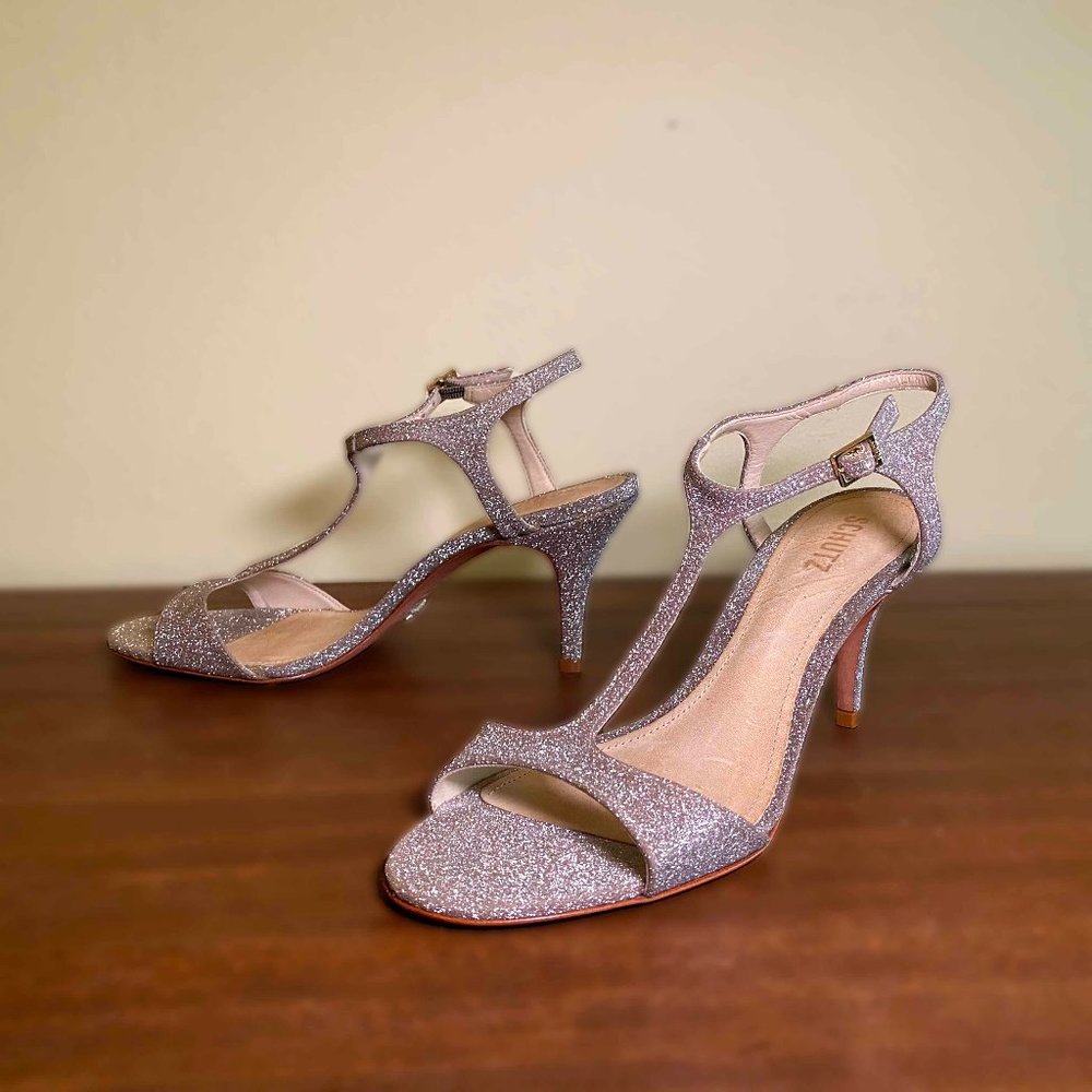 Barbiecore - Schutz - Super-Glittery High Heels - Size 10 - NEW